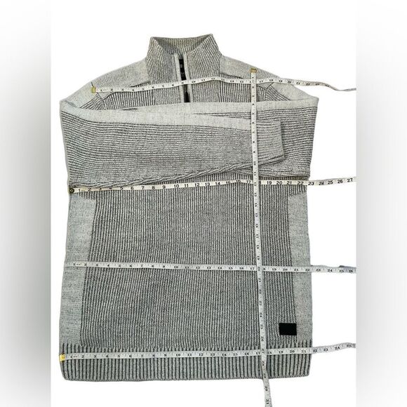 Projek Raw Mens Sweater Gray Quarter Zip Pullover Ribbed Size XXL Cotton Blend - Picture 8 of 14